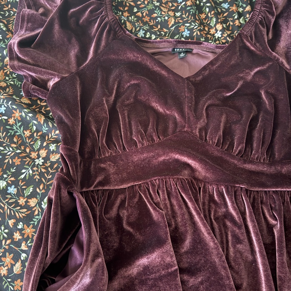 Torrid Stretch Purple Velvet Maxi Flutter Sleeve Sweetheart Neckline Size 2X